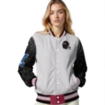personalized arizona cardinals speckled arms red gray varsity jacket best selling.webp