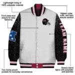 personalized arizona cardinals speckled arms red gray varsity jacket best selling.webp