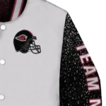 personalized arizona cardinals speckled arms red gray varsity jacket best selling.webp