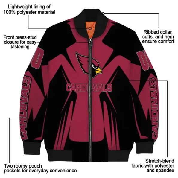 personalized arizona cardinals spider mark red black crocs bomber jacket new arrival