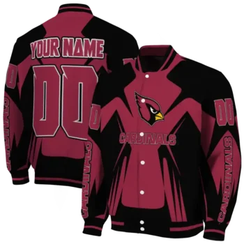 personalized arizona cardinals spider mark red black crocs varsity jacket fashion forward.webp