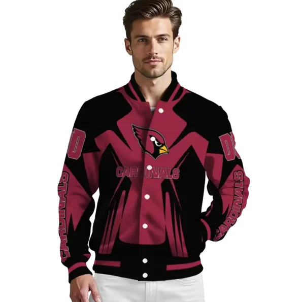 personalized arizona cardinals spider mark red black crocs varsity jacket high quality.webp