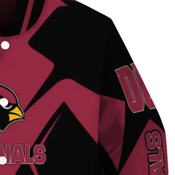 personalized arizona cardinals spider mark red black crocs varsity jacket premium grade.webp