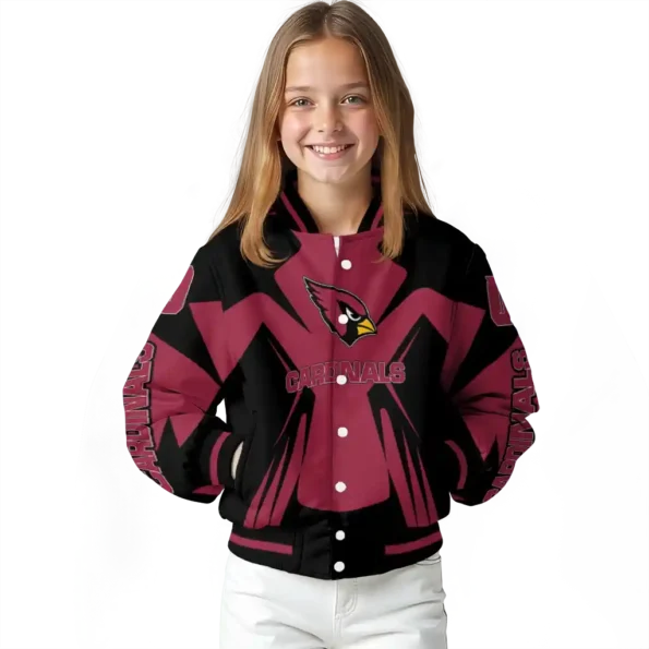 personalized arizona cardinals spider mark red black crocs varsity jacket top rated.webp
