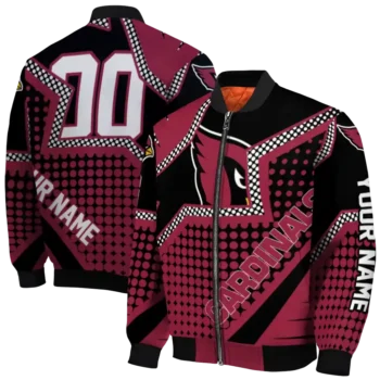 personalized arizona cardinals star burst red bomber jacket fashion forward