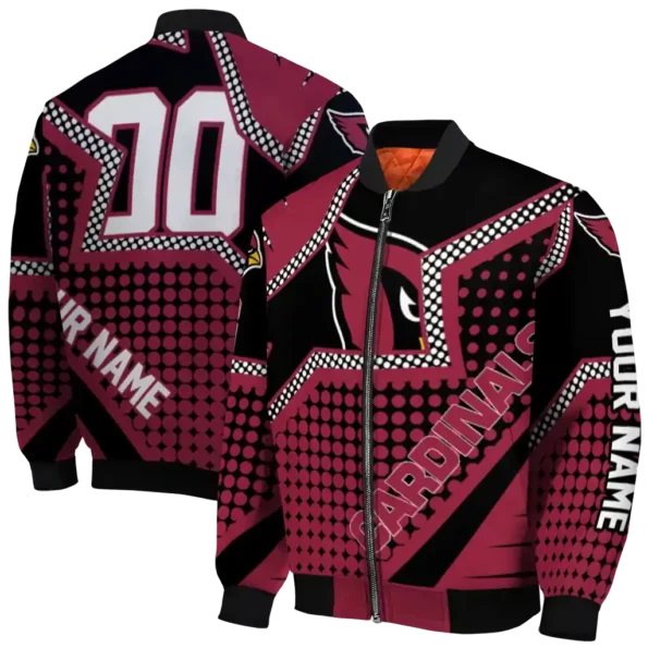 personalized arizona cardinals star burst red bomber jacket fashion forward