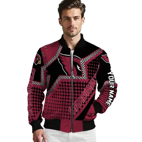 personalized arizona cardinals star burst red bomber jacket high quality