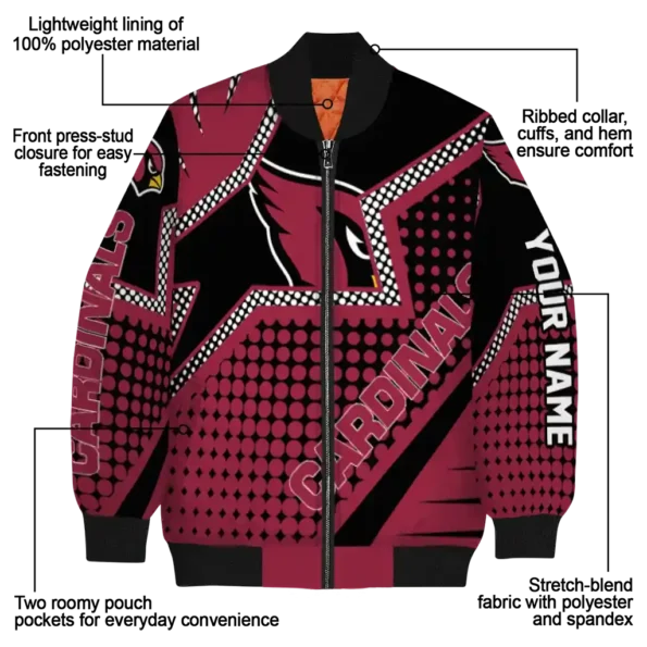 personalized arizona cardinals star burst red bomber jacket new arrival