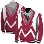 personalized arizona cardinals v stripes red white varsity jacket best selling.webp