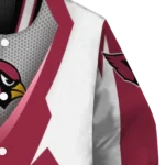 personalized arizona cardinals v stripes red white varsity jacket best selling.webp