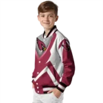 personalized arizona cardinals v stripes red white varsity jacket best selling.webp