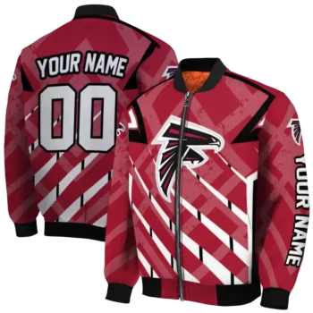 personalized atlanta falcons chevron angles red bomber jacket fashion forward