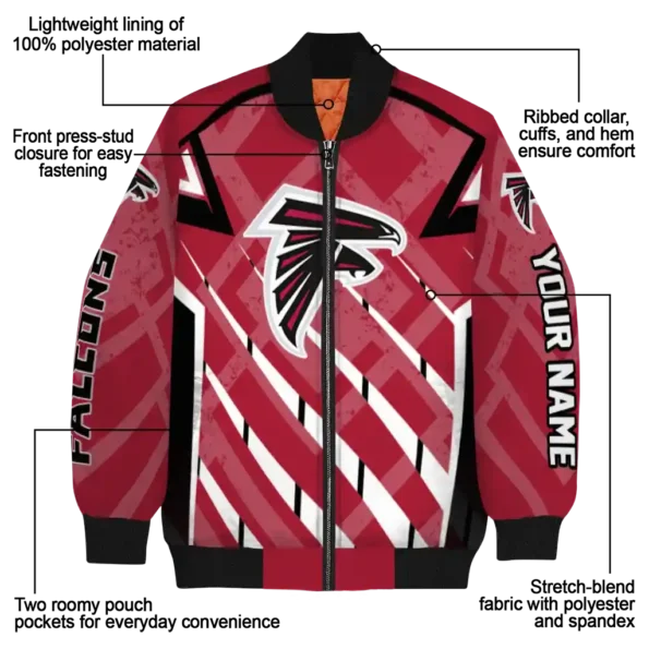 personalized atlanta falcons chevron angles red bomber jacket new arrival