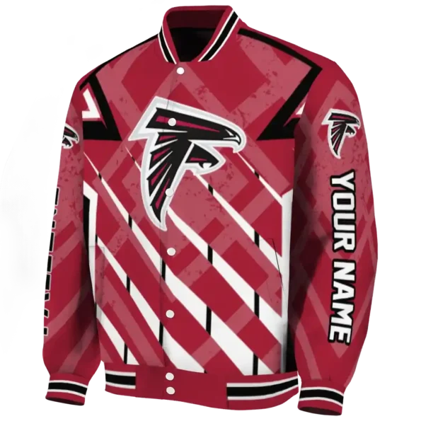 personalized atlanta falcons chevron angles red varsity jacket best selling.webp