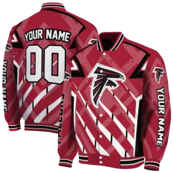 personalized atlanta falcons chevron angles red varsity jacket fashion forward.webp