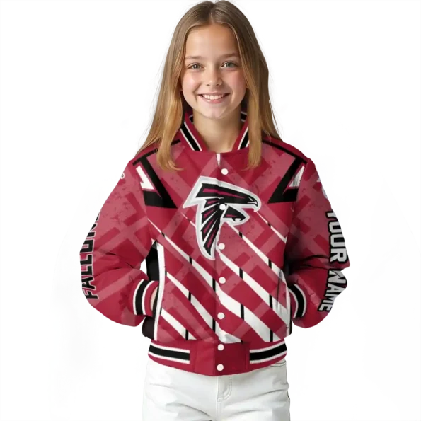 personalized atlanta falcons chevron angles red varsity jacket top rated.webp