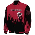 personalized atlanta falcons flame border red black varsity jacket best selling.webp