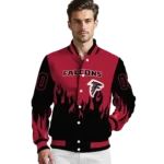 personalized atlanta falcons flame border red black varsity jacket best selling.webp