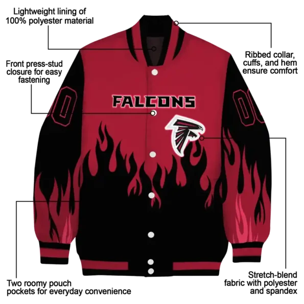 personalized atlanta falcons flame border red black varsity jacket new arrival.webp
