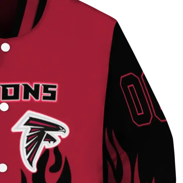 personalized atlanta falcons flame border red black varsity jacket premium grade.webp
