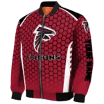 personalized atlanta falcons hexagon grid red bomber jacket best selling