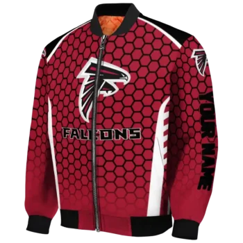 personalized atlanta falcons hexagon grid red bomber jacket best selling