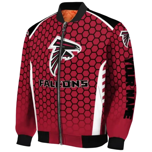 personalized atlanta falcons hexagon grid red bomber jacket best selling