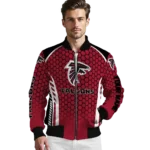 personalized atlanta falcons hexagon grid red bomber jacket best selling