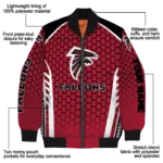 personalized atlanta falcons hexagon grid red bomber jacket best selling
