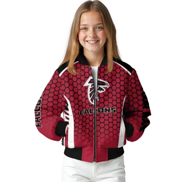 personalized atlanta falcons hexagon grid red bomber jacket top rated
