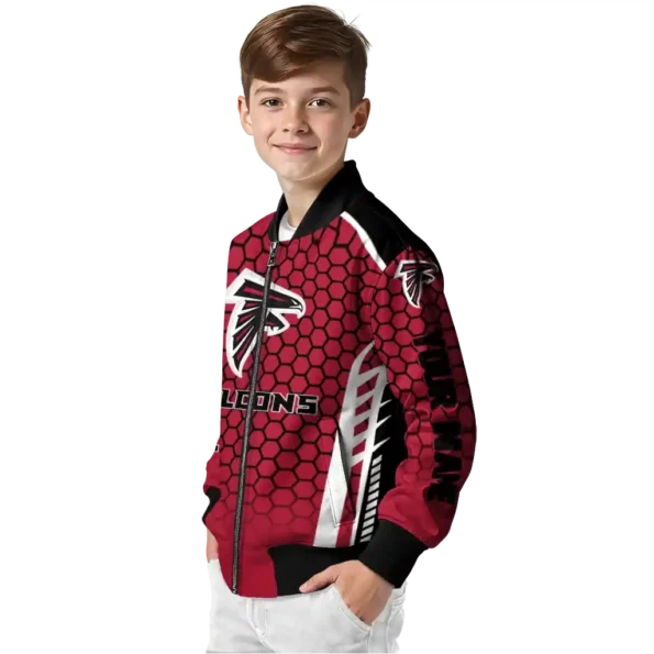 personalized atlanta falcons hexagon grid red bomber jacket trendy