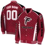 personalized atlanta falcons hexagon grid red varsity jacket best selling.webp