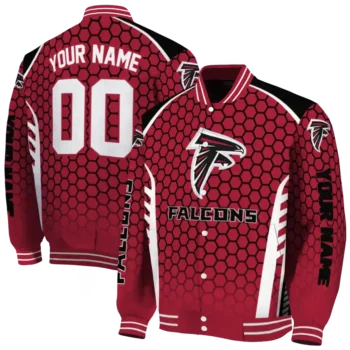 personalized atlanta falcons hexagon grid red varsity jacket fashion forward.webp