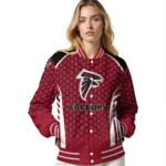 personalized atlanta falcons hexagon grid red varsity jacket best selling.webp