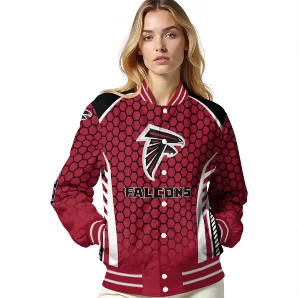 personalized atlanta falcons hexagon grid red varsity jacket latest model.webp