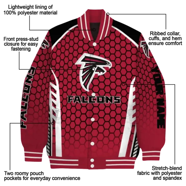 personalized atlanta falcons hexagon grid red varsity jacket new arrival.webp