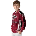 personalized atlanta falcons hexagon grid red varsity jacket best selling.webp