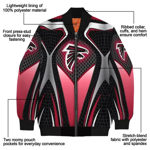 personalized atlanta falcons mesh chest black crocs black bomber jacket new arrival