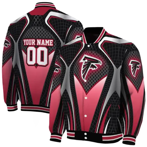 personalized atlanta falcons mesh chest black crocs black varsity jacket fashion forward.webp
