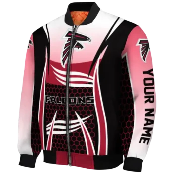 personalized atlanta falcons mesh effect red black bomber jacket best selling