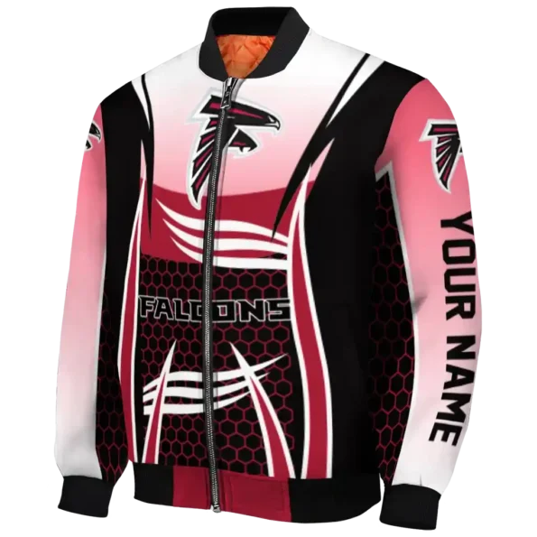 personalized atlanta falcons mesh effect red black bomber jacket best selling