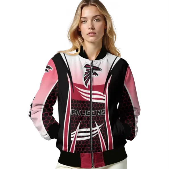 personalized atlanta falcons mesh effect red black bomber jacket latest model
