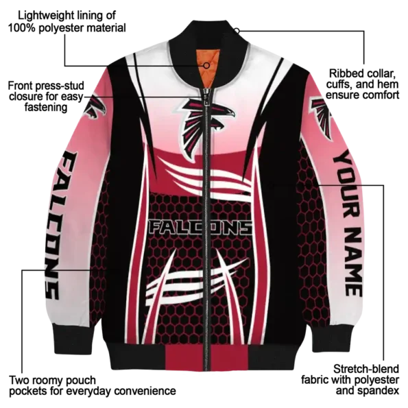 personalized atlanta falcons mesh effect red black bomber jacket new arrival