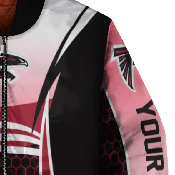 personalized atlanta falcons mesh effect red black bomber jacket premium grade
