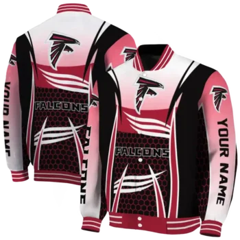 personalized atlanta falcons mesh effect red black varsity jacket fashion forward.webp