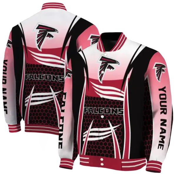 personalized atlanta falcons mesh effect red black varsity jacket fashion forward.webp