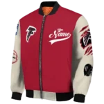 personalized atlanta falcons razorback outline red nude bomber jacket best selling