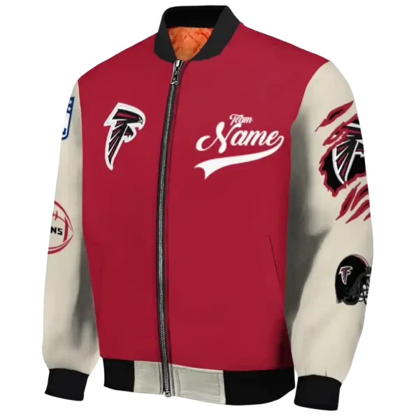 personalized atlanta falcons razorback outline red nude bomber jacket best selling
