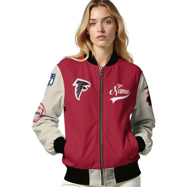 personalized atlanta falcons razorback outline red nude bomber jacket latest model