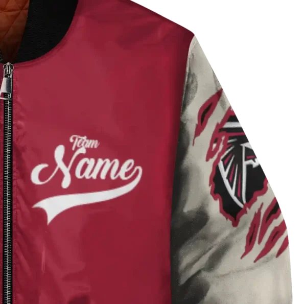 personalized atlanta falcons razorback outline red nude bomber jacket premium grade